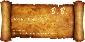 Bodai Boglár névjegykártya